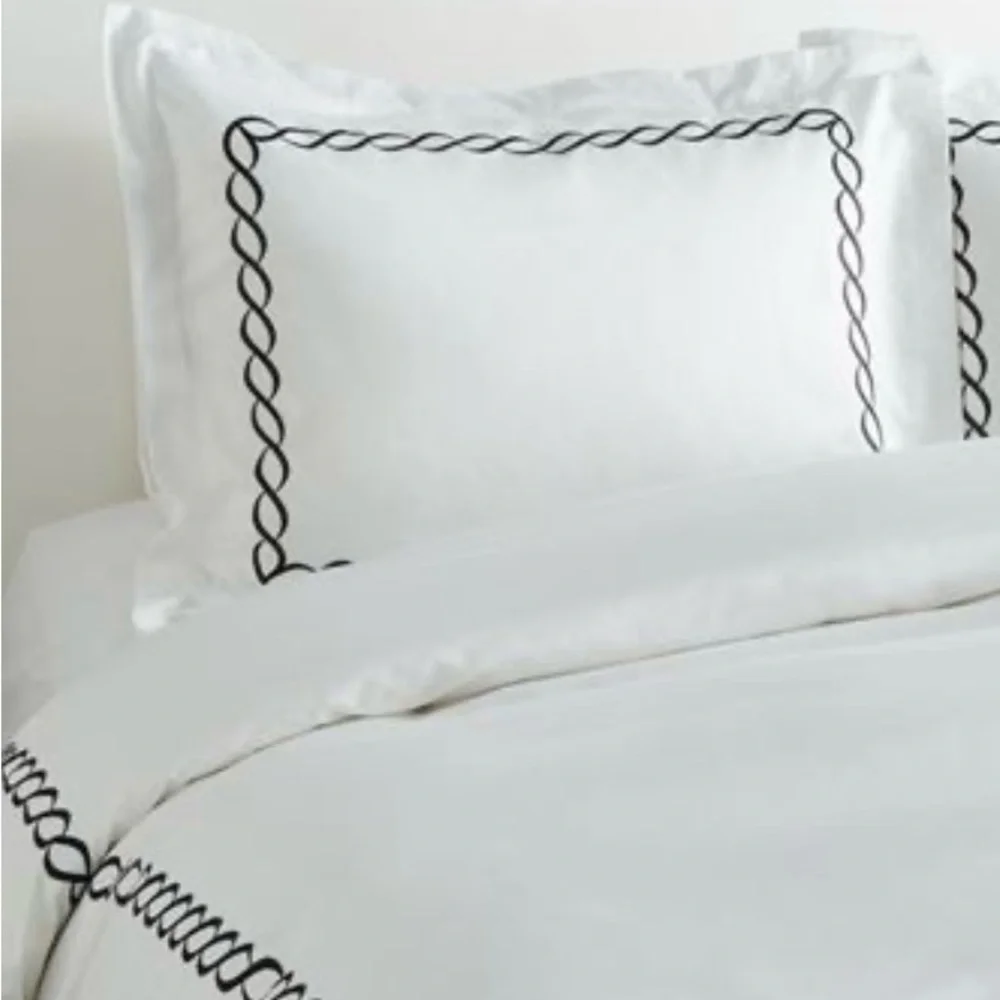 Home Sweet Home Collection 600 Thread Count Cotton Rope Embroidery Duvet Set